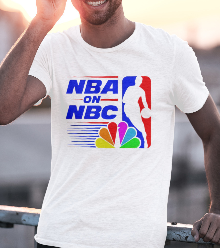 NBA On NBC Basketball Silhouette With Peacock T-Shirt