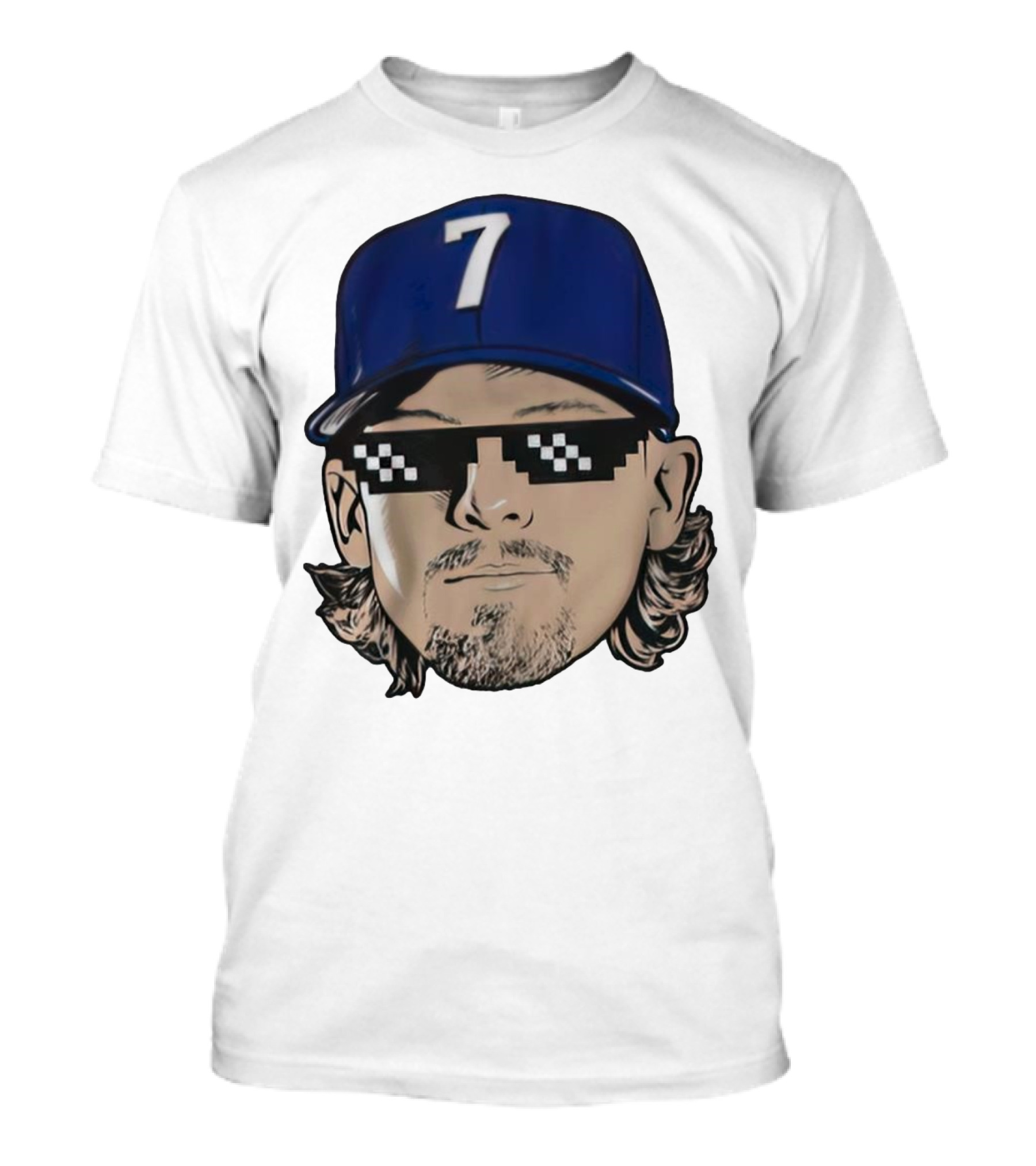 Bobby Witt Jr. Deal With It Kansas City Royals Pixelated Glasses Cap Number 7 T-Shirt