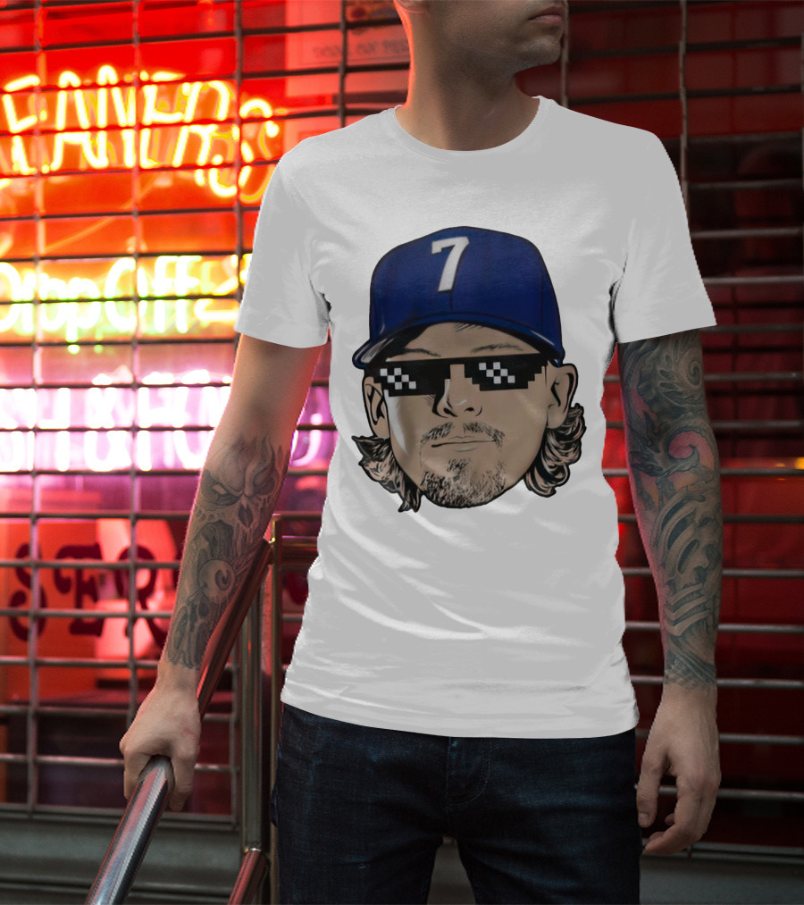 Bobby Witt Jr. Deal With It Kansas City Royals Pixelated Glasses Cap Number 7 T-Shirt