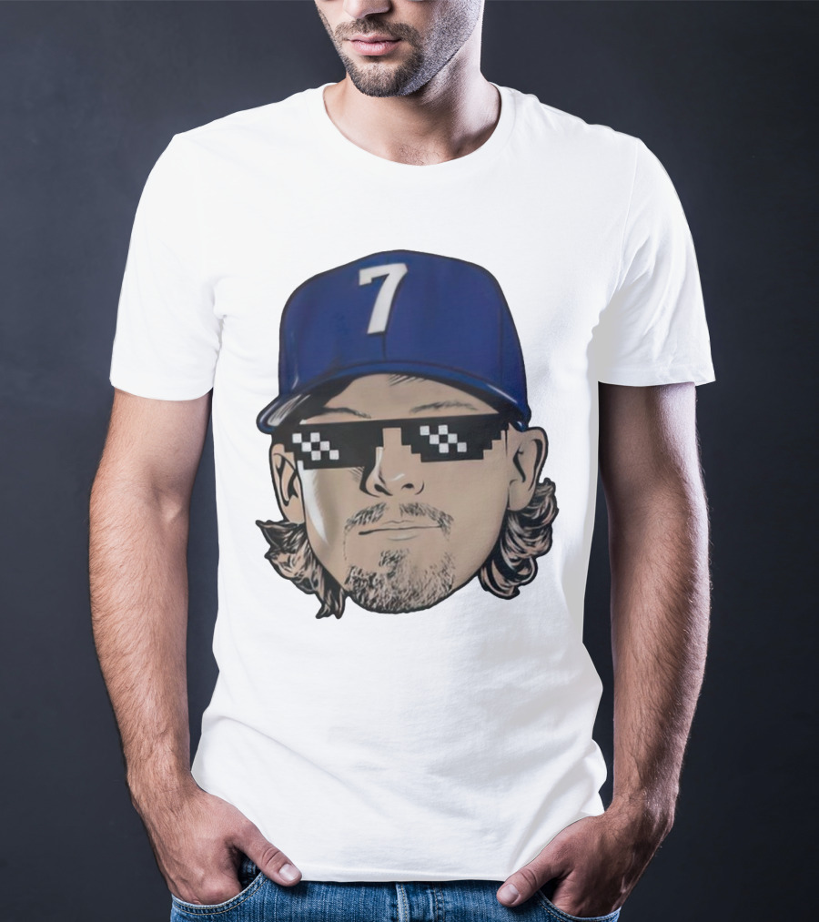 Bobby Witt Jr. Deal With It Kansas City Royals Pixelated Glasses Cap Number 7 T-Shirt