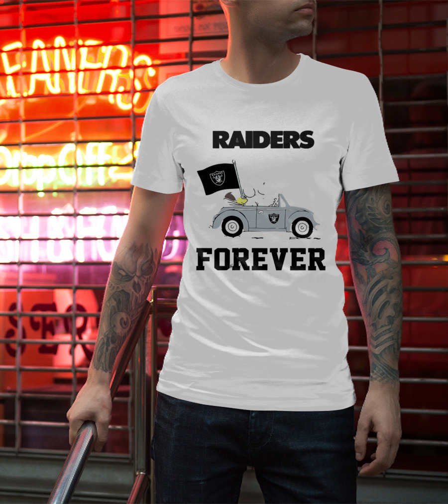 Raiders Forever Not Just When We Win Snoopy Woodstock Car T-Shirt