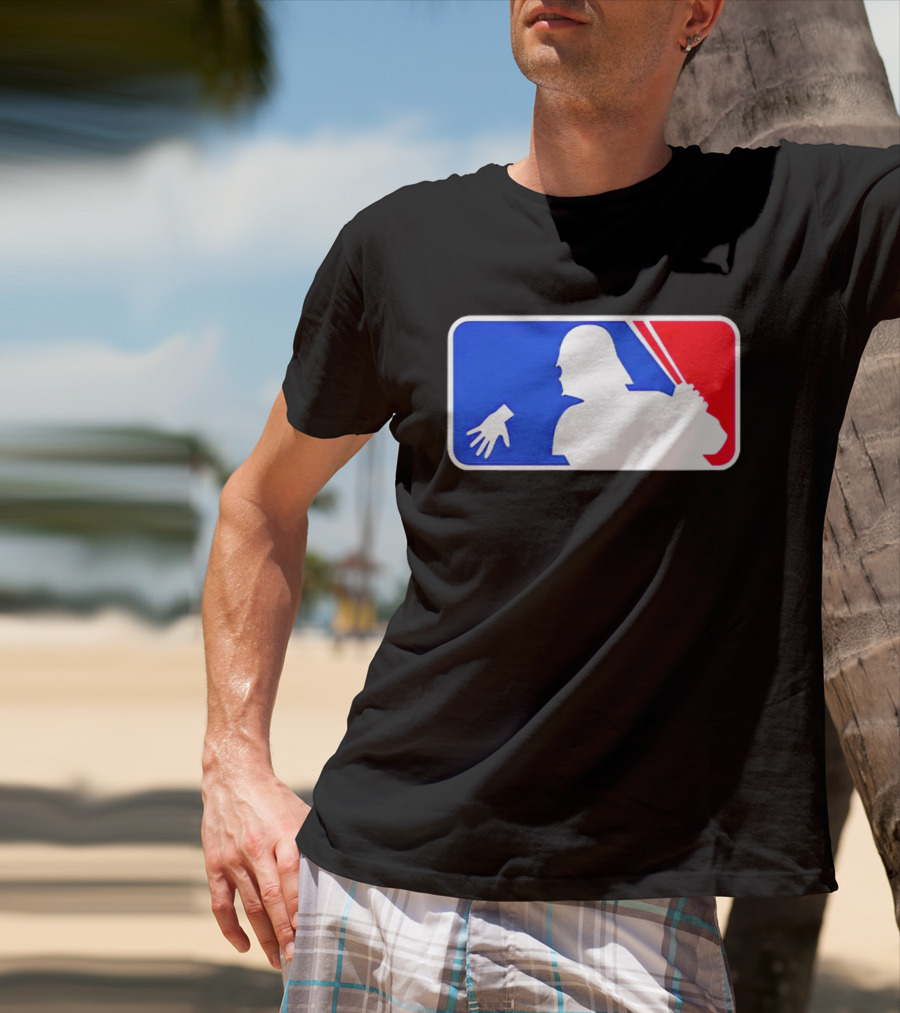 Darth Vader MLB Parody Silhouette With Baseball Bat And Hand T-Shirt