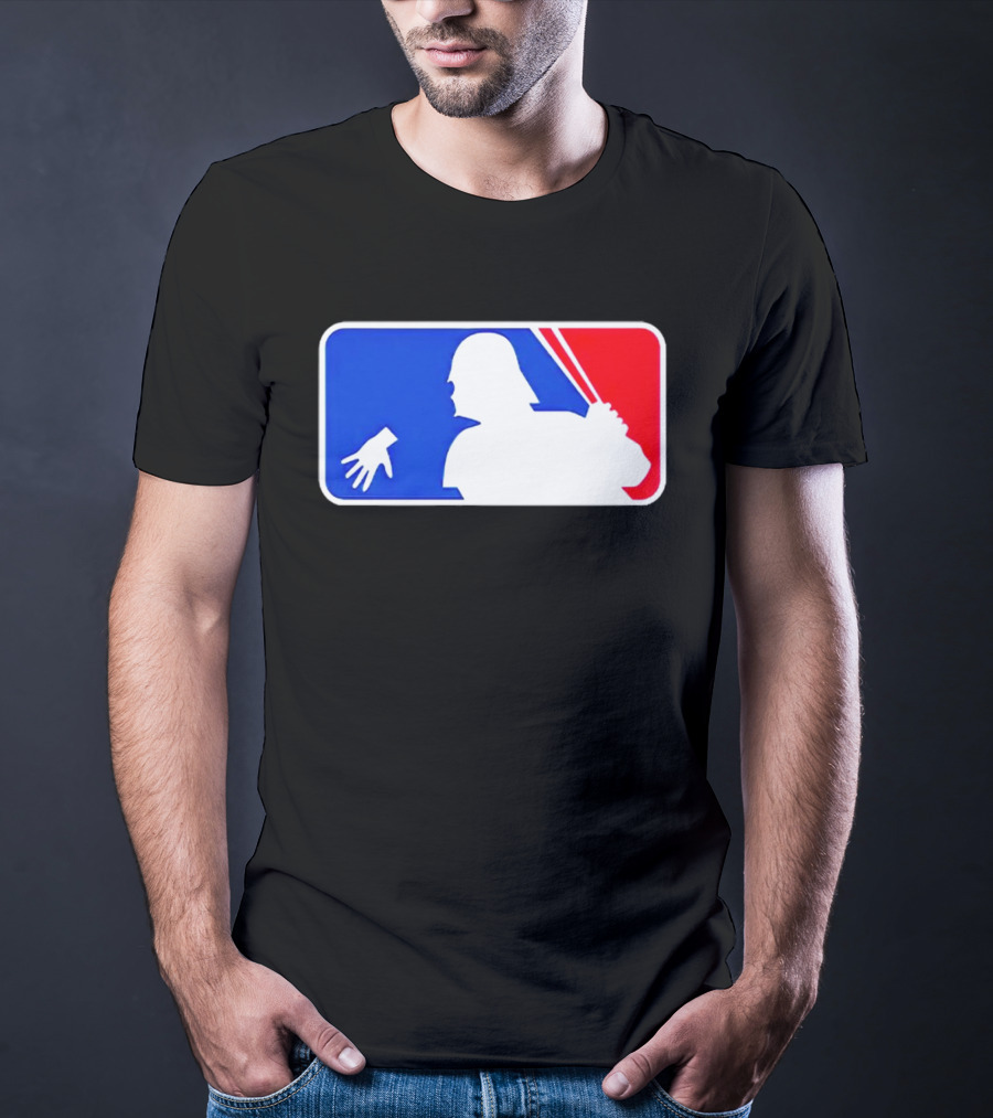 Darth Vader MLB Parody Silhouette With Baseball Bat And Hand T-Shirt