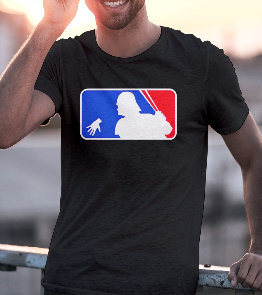 Darth Vader MLB Parody Silhouette With Baseball Bat And Hand T-Shirt
