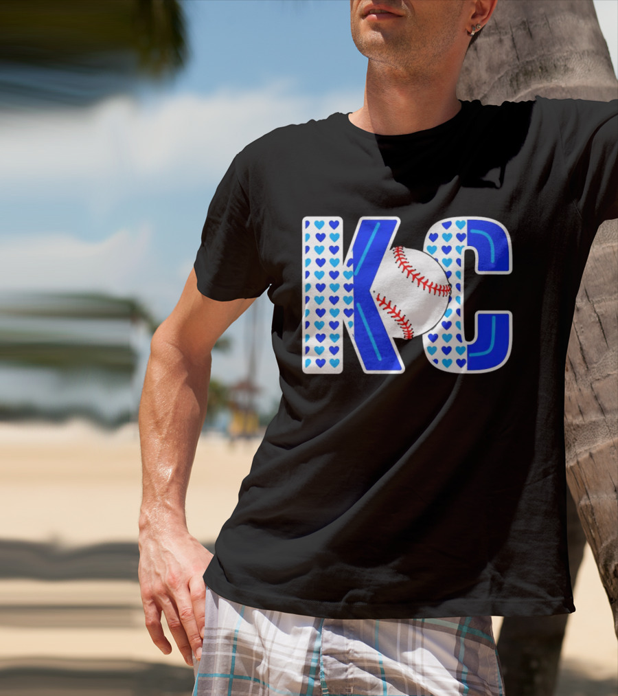 KC Heart Baseball Royals MLB T-Shirt