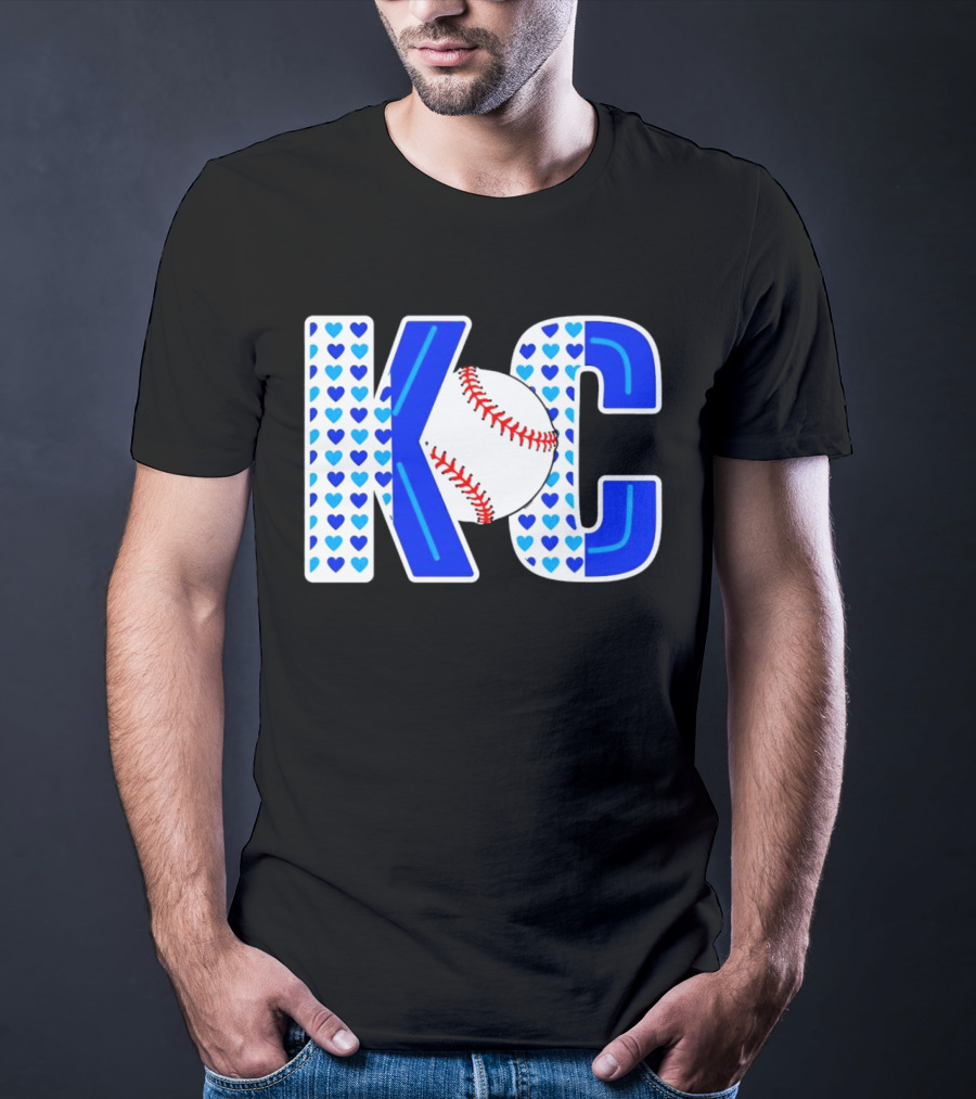 KC Heart Baseball Royals MLB T-Shirt
