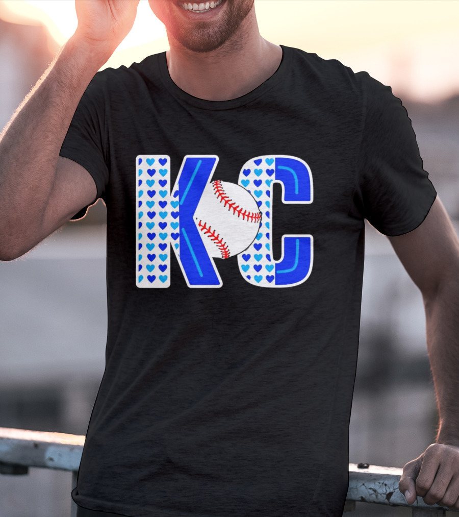 KC Heart Baseball Royals MLB T-Shirt