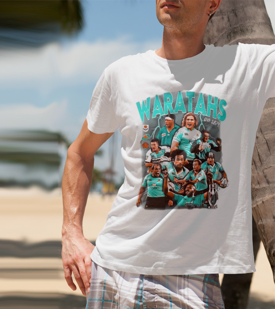 Waratahs Est 1874 Rugby Legends Portrait Featuring HSBC Team Players T-Shirt