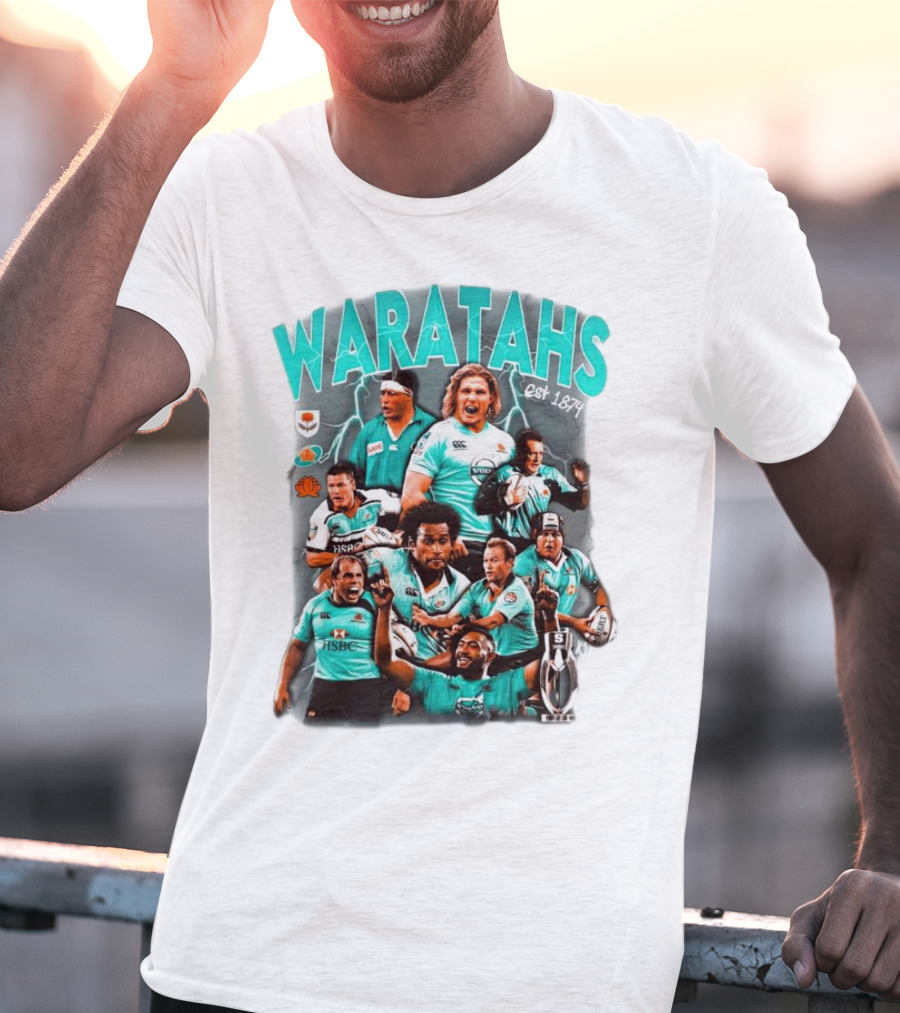 Waratahs Est 1874 Rugby Legends Portrait Featuring HSBC Team Players T-Shirt
