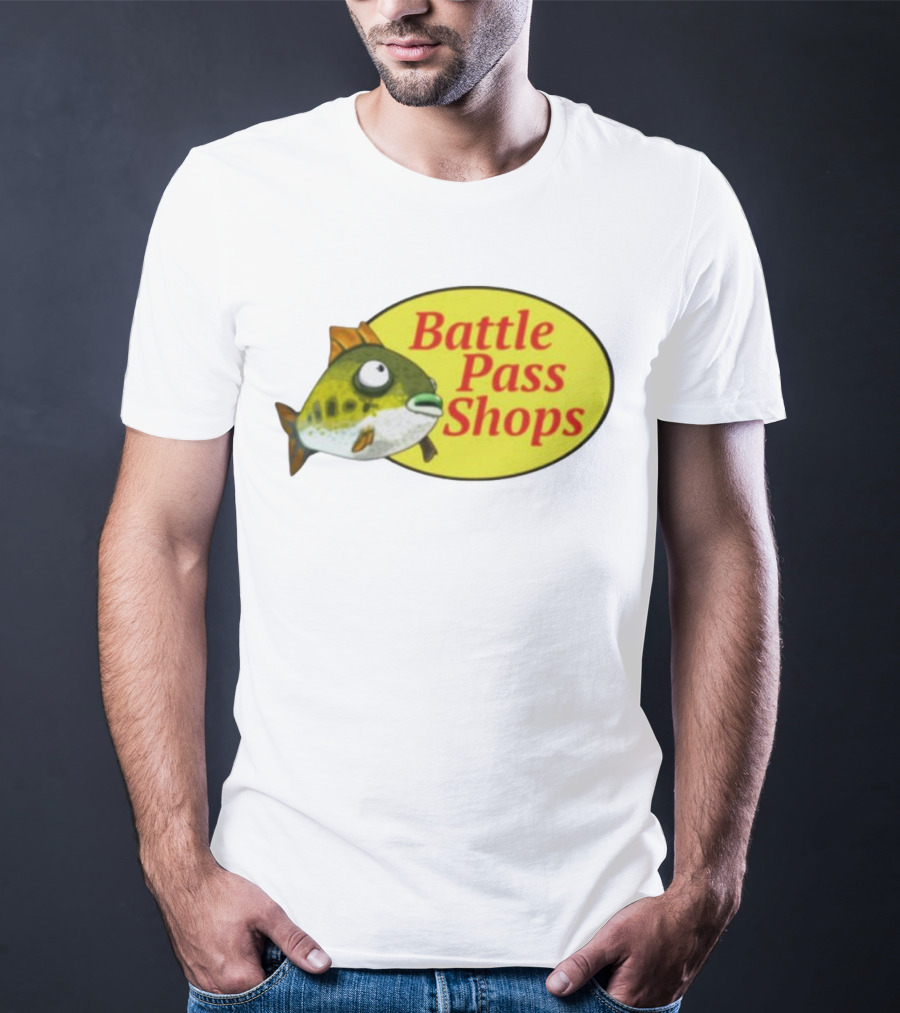 Battle Pass Shops Fish Logo Retro Inspired T-Shirt