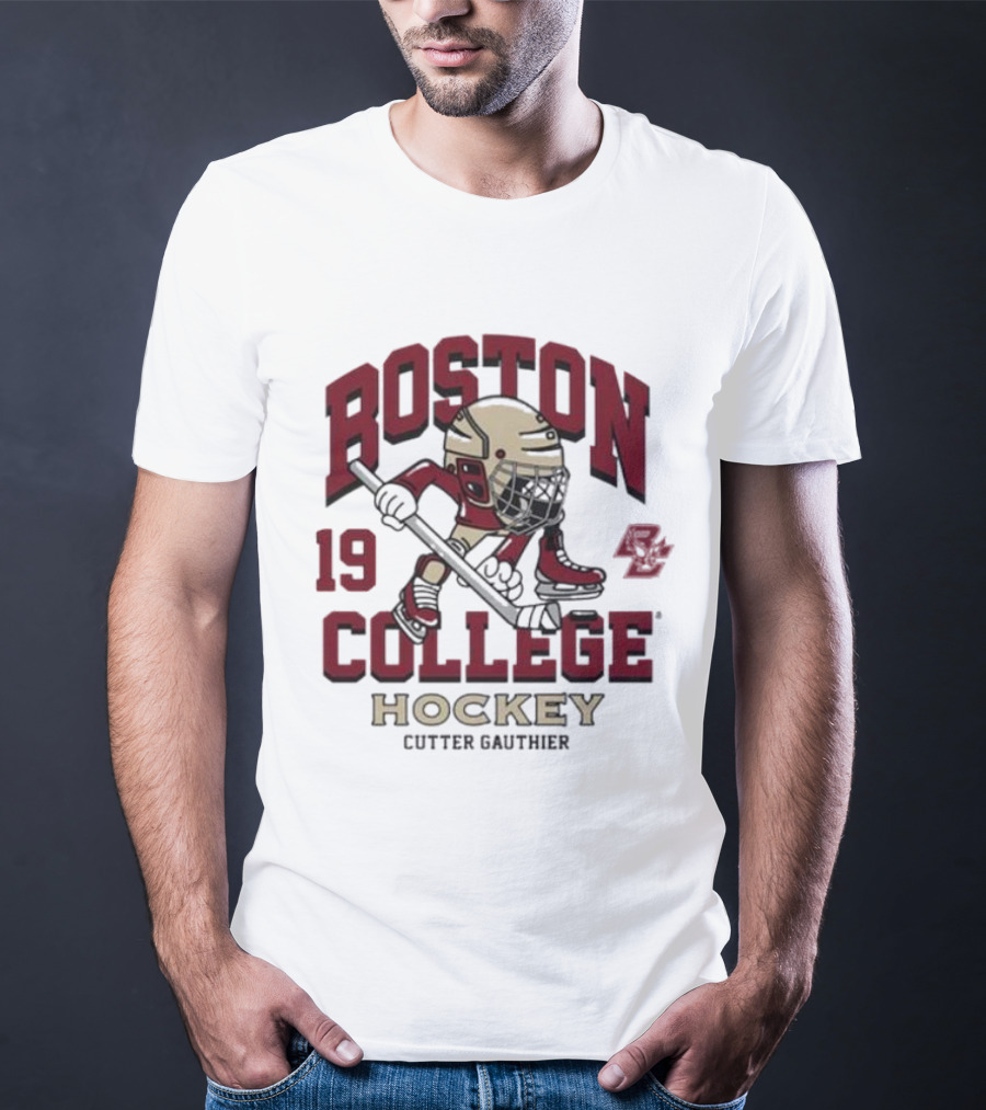 Boston College Eagles Hockey 19 Cutter Gauthier T-Shirt