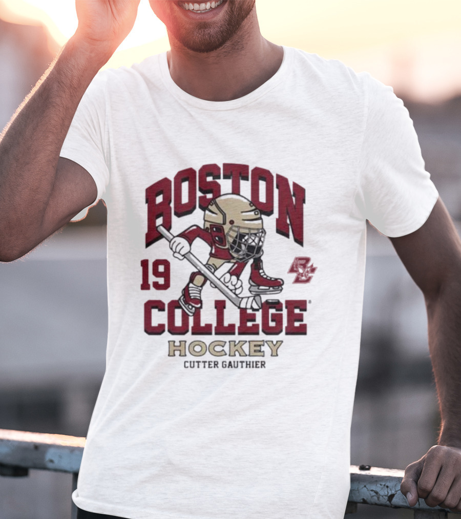 Boston College Eagles Hockey 19 Cutter Gauthier T-Shirt