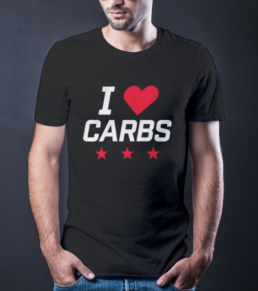 I Love Carbs Washington Capitals Fan Shirt With Red Heart And Three Stars T-Shirt