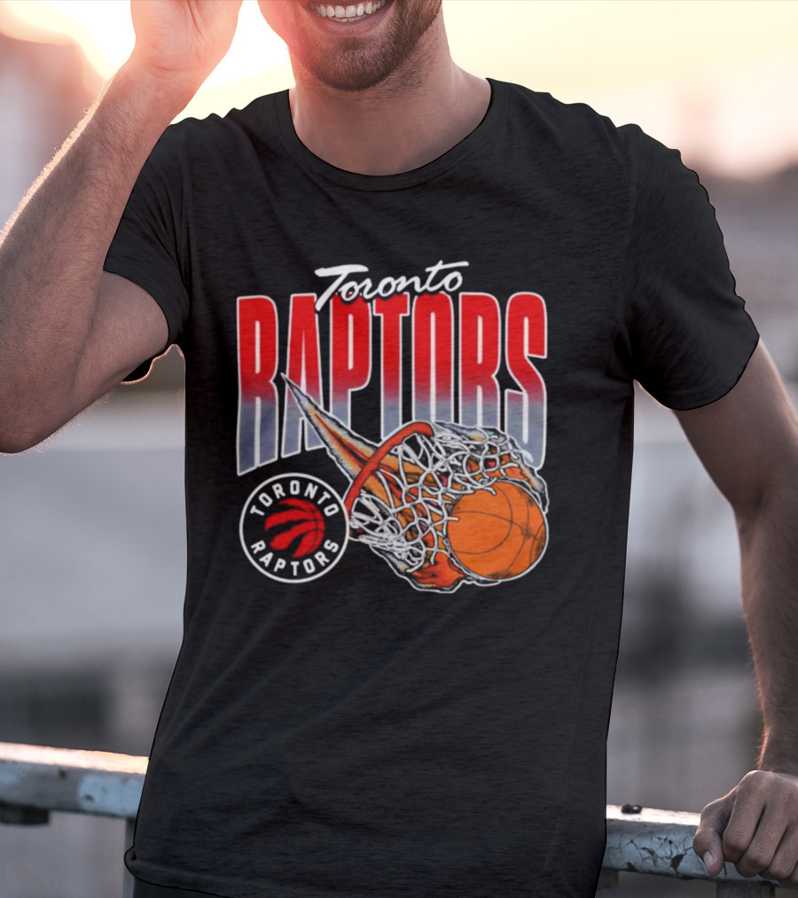 Toronto Raptors Basketball Flaming Net T-Shirt