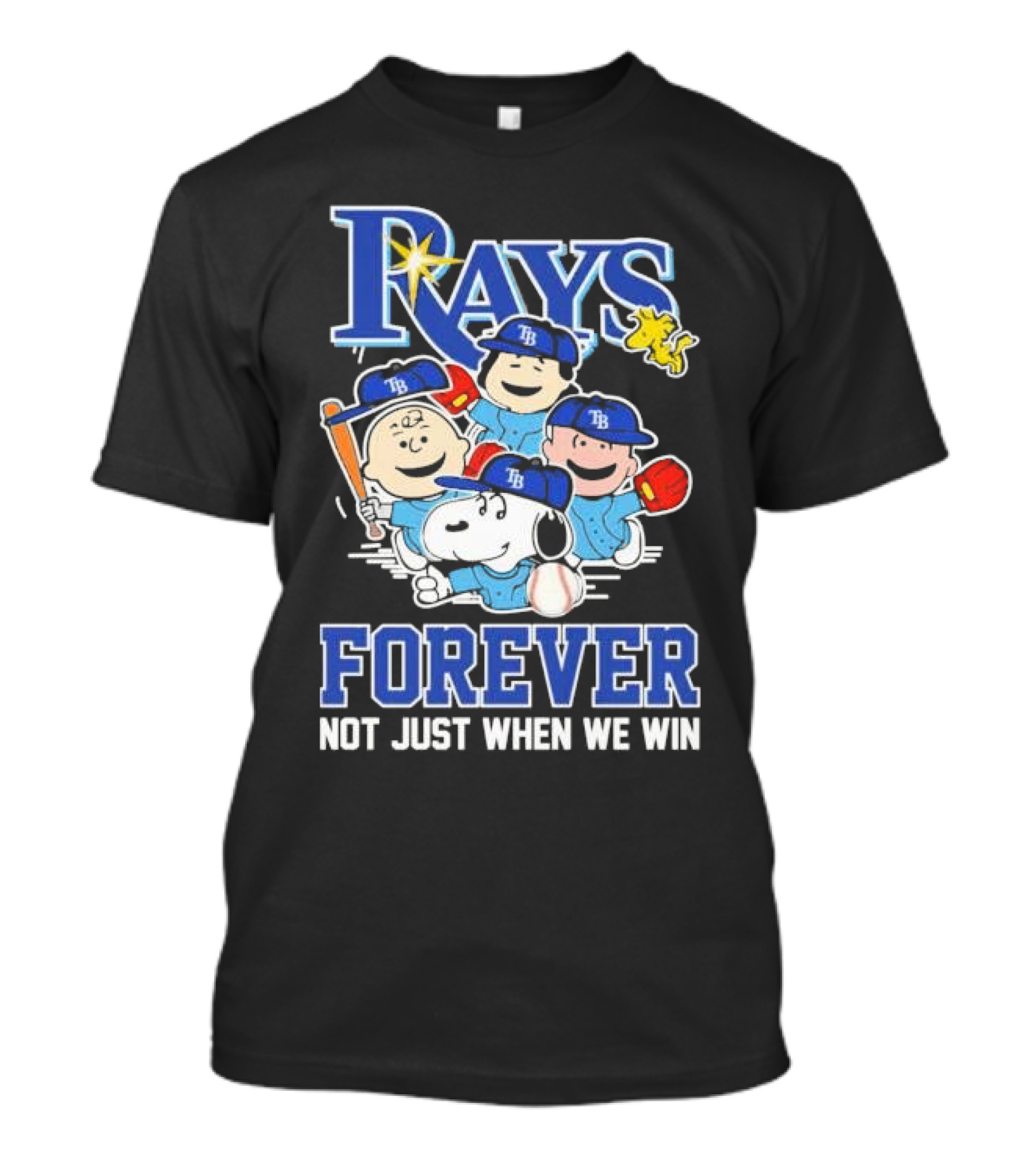 Tampa Bay Rays Peanuts Characters Baseball Forever Not Just When We Win T-Shirt
