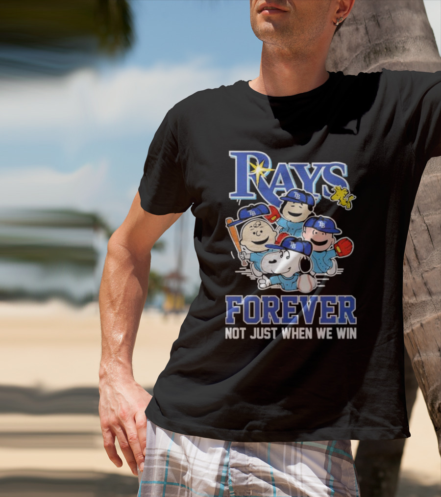 Tampa Bay Rays Peanuts Characters Baseball Forever Not Just When We Win T-Shirt