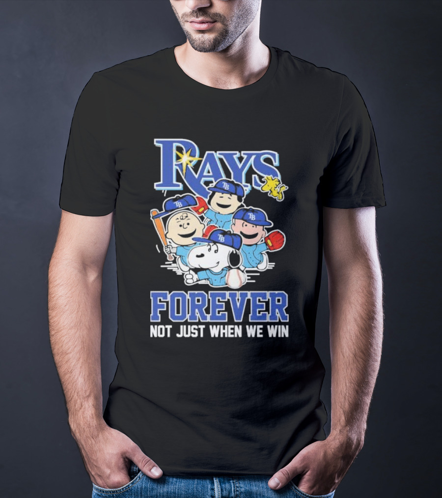 Tampa Bay Rays Peanuts Characters Baseball Forever Not Just When We Win T-Shirt
