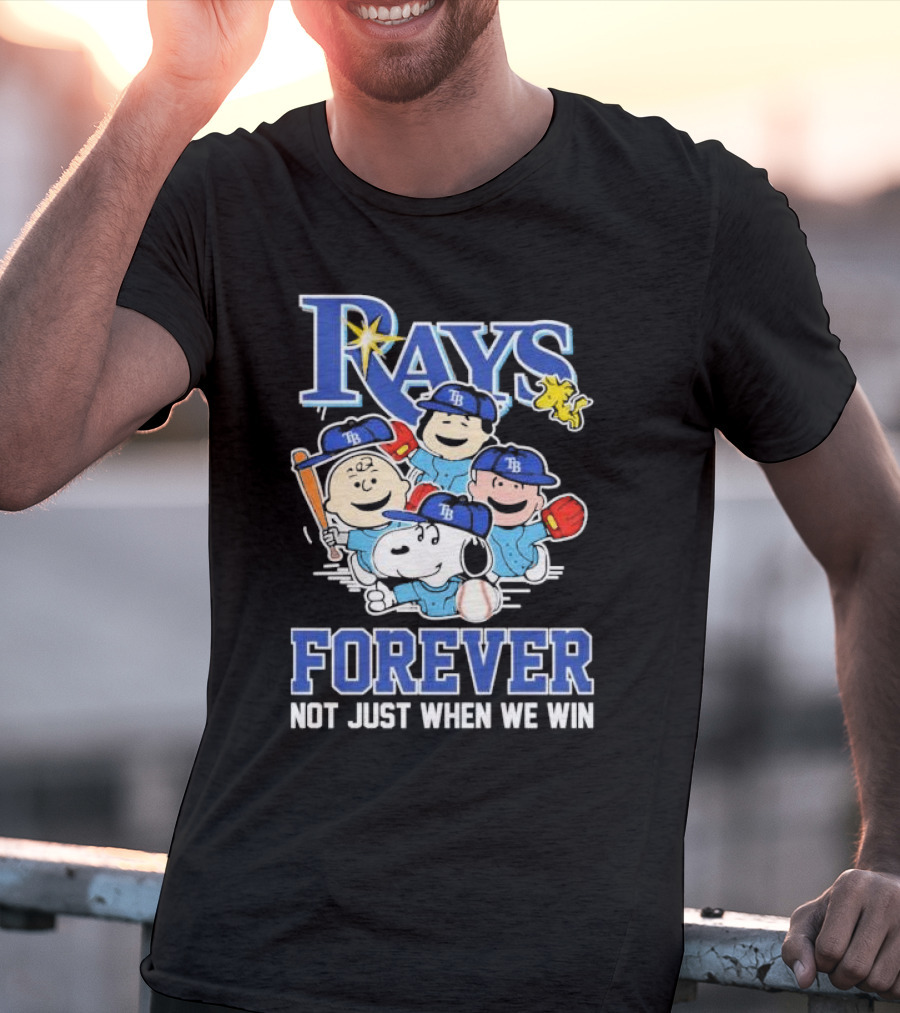 Tampa Bay Rays Peanuts Characters Baseball Forever Not Just When We Win T-Shirt