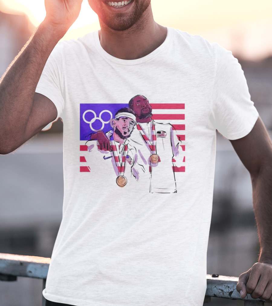 Run It Back Devin Booker Kevin Durant Phoenix Suns USA Olympics Medals T-Shirt