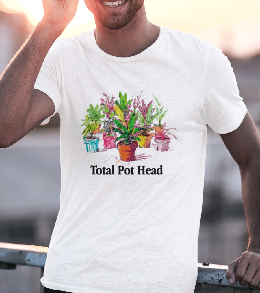 Total Pot Head Colorful Potted Plants T-Shirt
