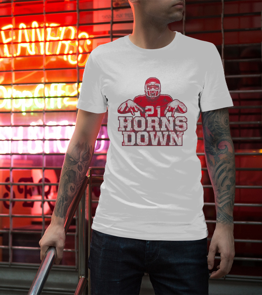 21 Horns Down Arkansas Razorbacks Football T-Shirt