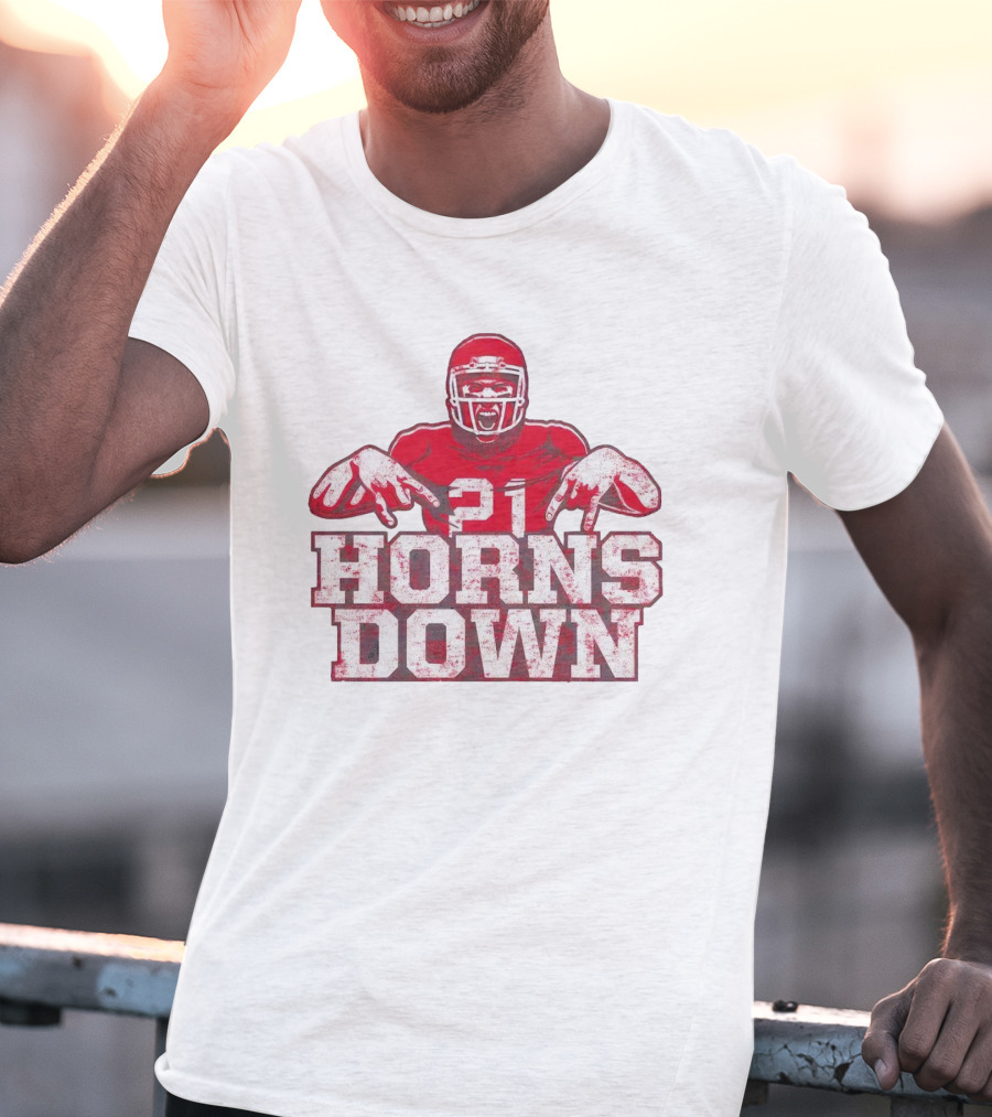 21 Horns Down Arkansas Razorbacks Football T-Shirt