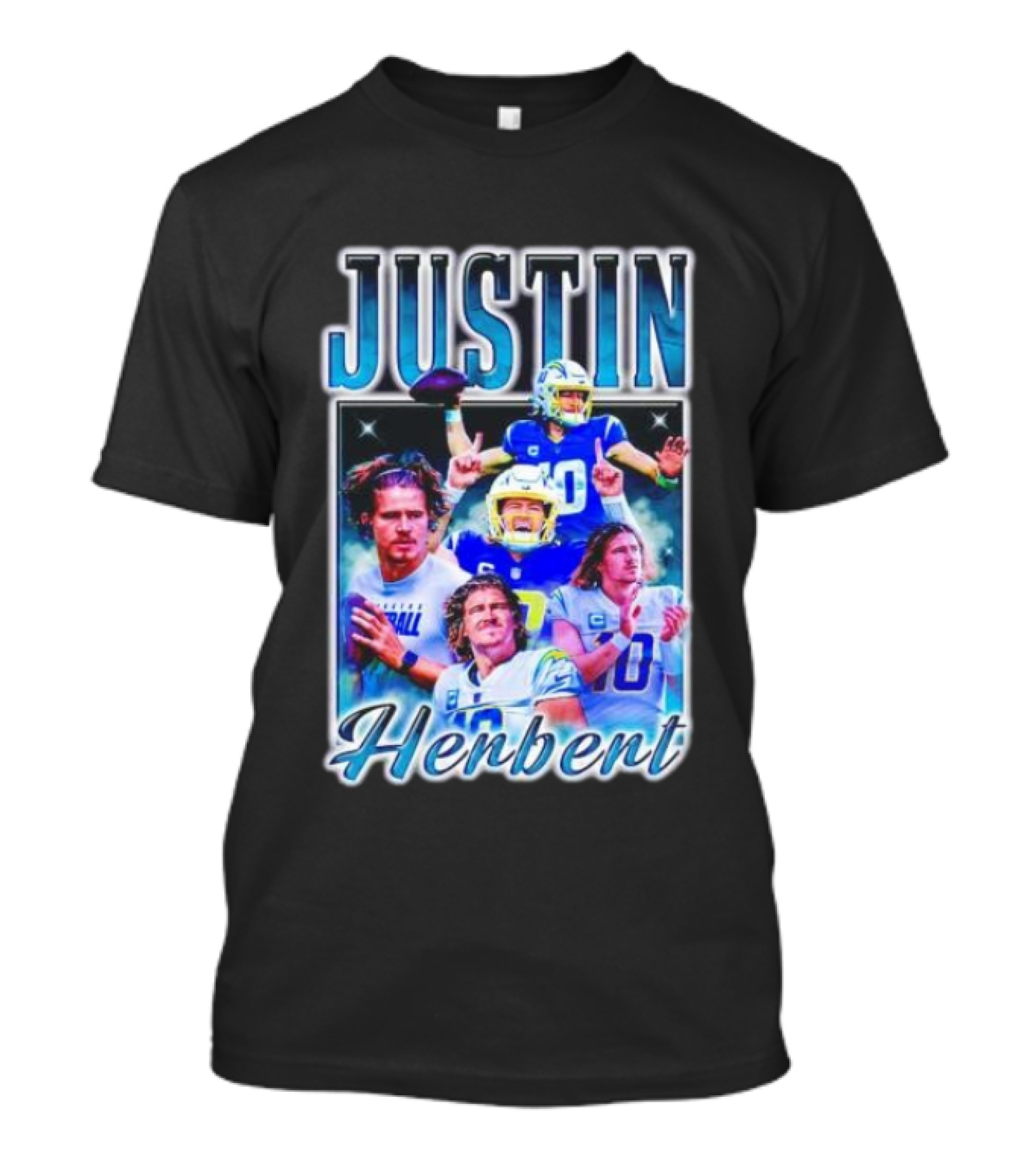 Justin Herbert Dynamic Football Moments Layered T-Shirt