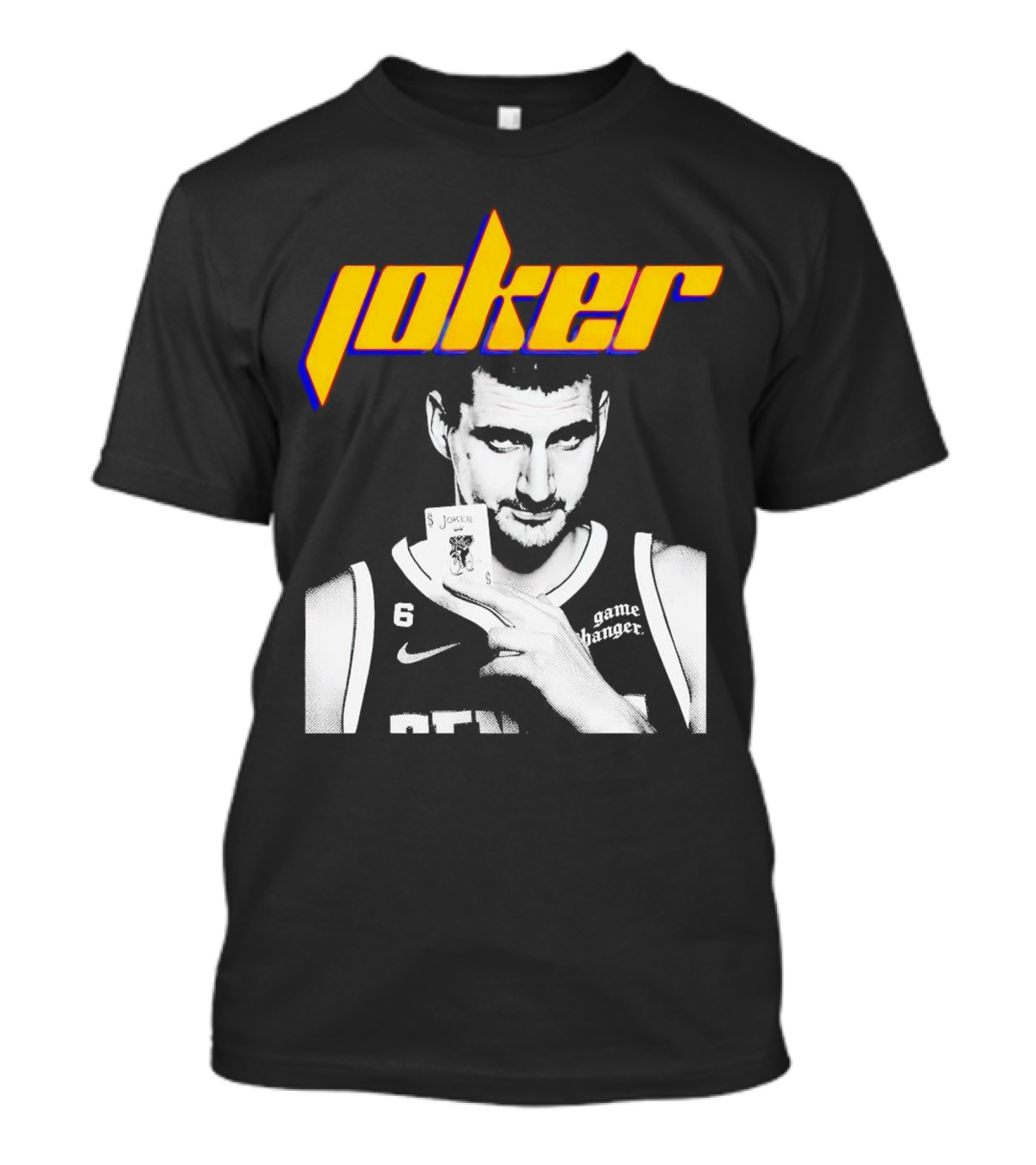 Nikola Jokic Joker Card Game Changer 6 Denver Basketball T-Shirt