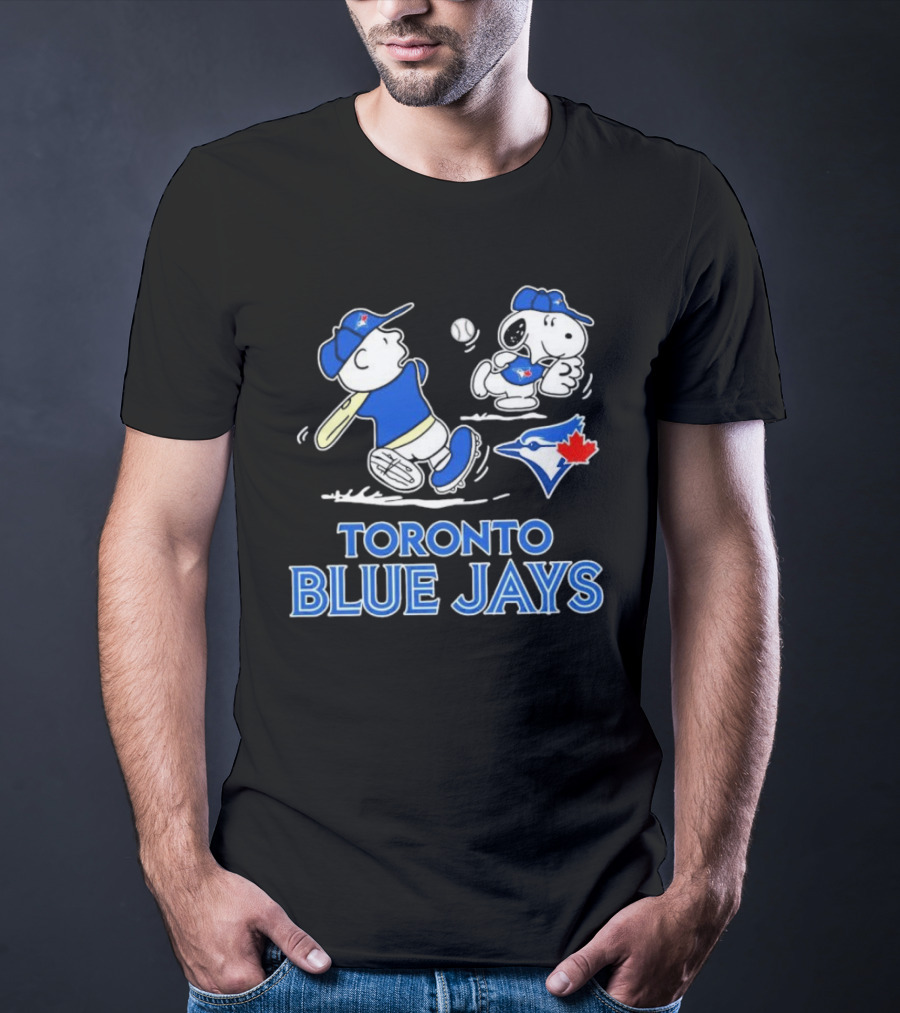 Toronto Blue Jays Charlie Brown Snoopy Baseball Peanuts MLB Collaboration T-Shirt
