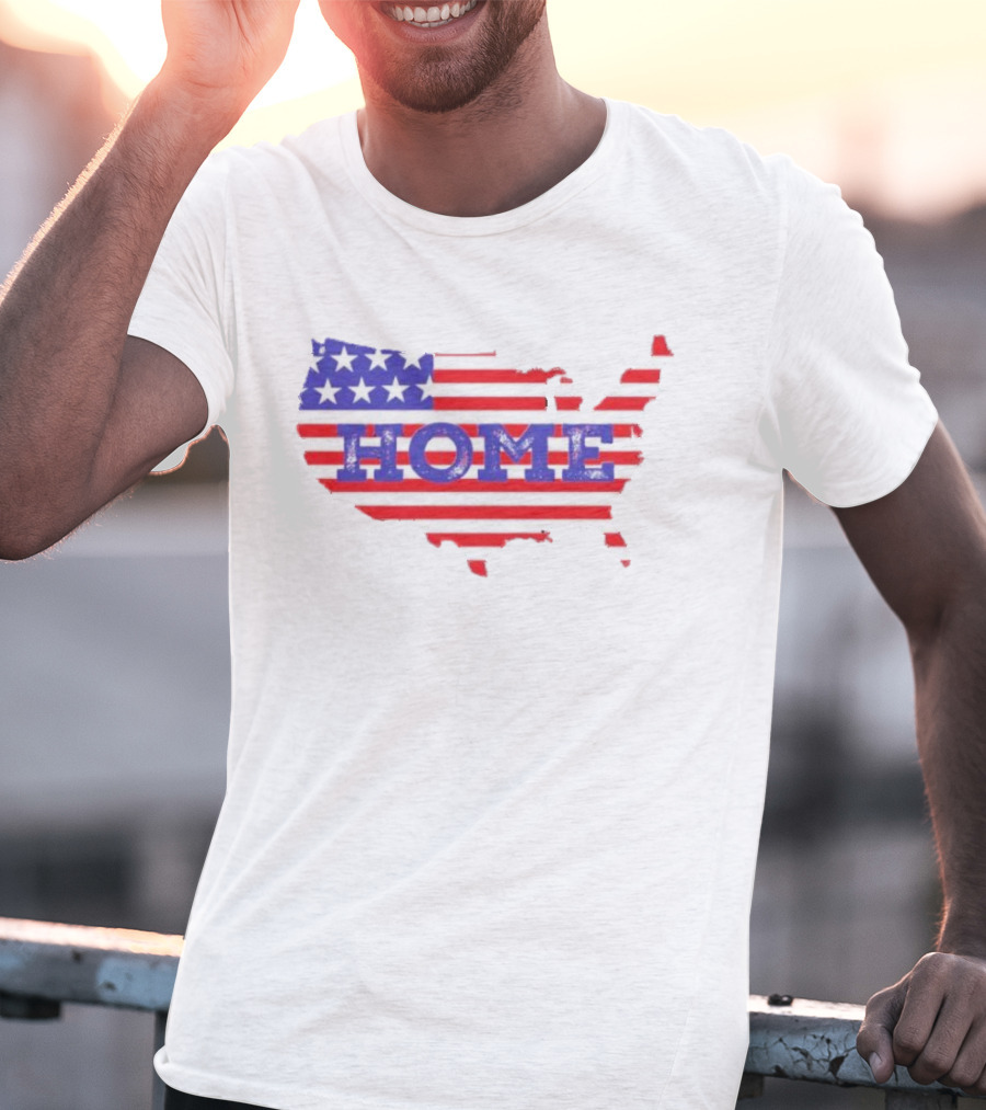 USA Map Flag Home T-Shirt