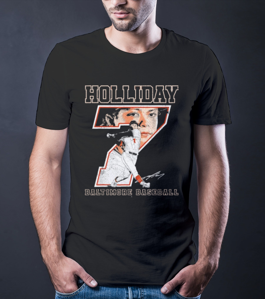 Holliday Number 7 Baltimore Baseball Signature T-Shirt