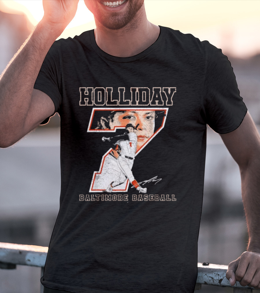 Holliday Number 7 Baltimore Baseball Signature T-Shirt