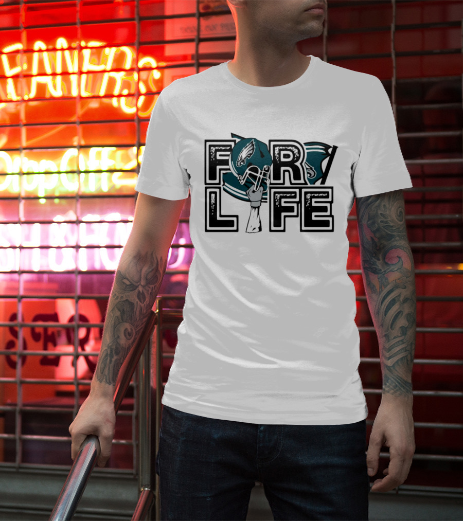 Philadelphia Eagles Helmet Wings For Life NFL T-Shirt