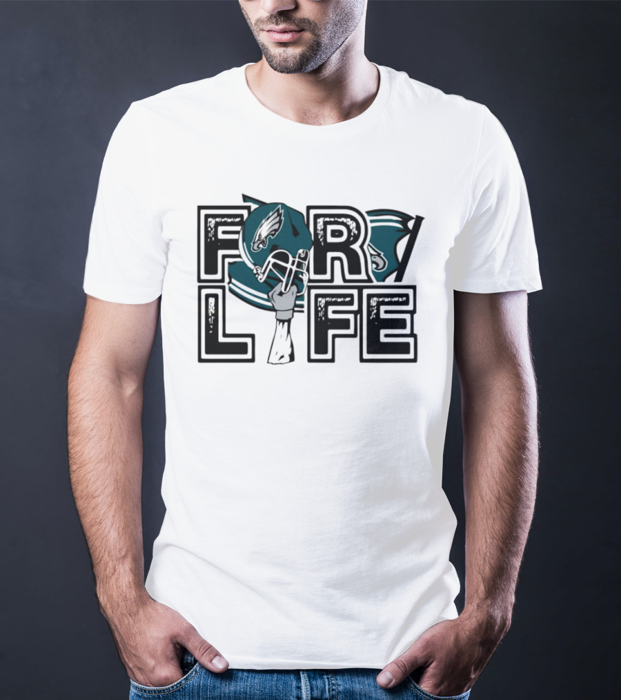 Philadelphia Eagles Helmet Wings For Life NFL T-Shirt