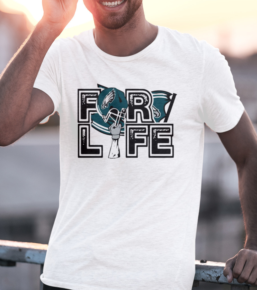 Philadelphia Eagles Helmet Wings For Life NFL T-Shirt