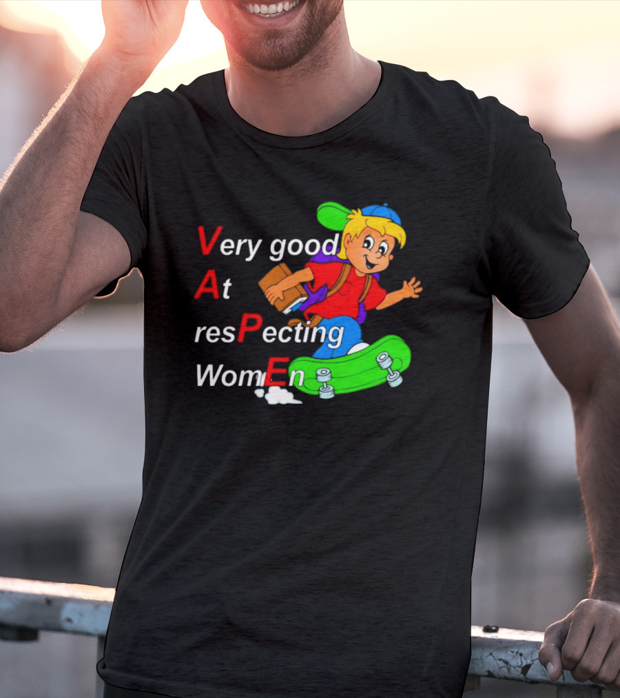 VAPE Very Good At Respecting Women Skateboarding Boy T-Shirt