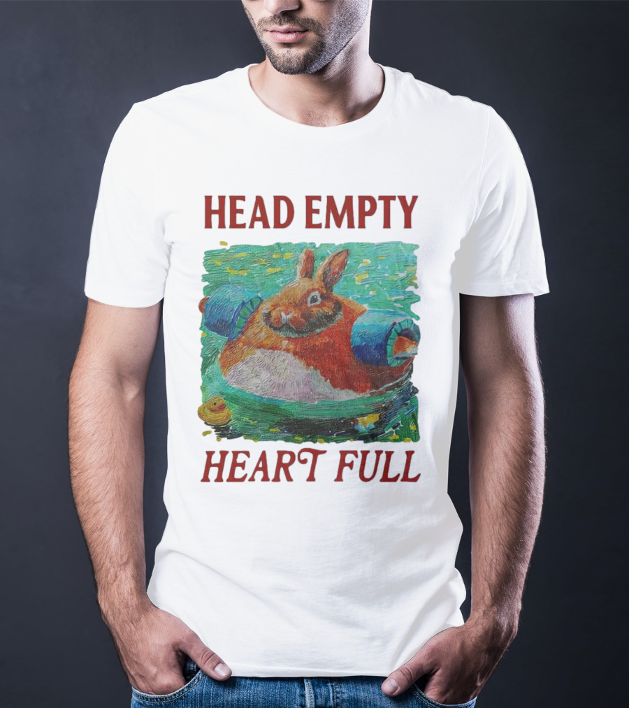 Head Empty Heart Full Bunny Floaties Pool Rubber Duck T-Shirt