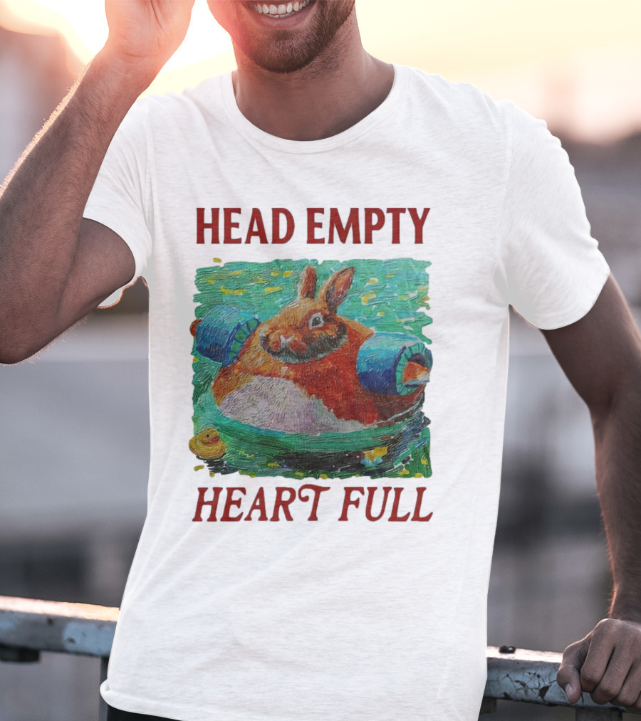 Head Empty Heart Full Bunny Floaties Pool Rubber Duck T-Shirt