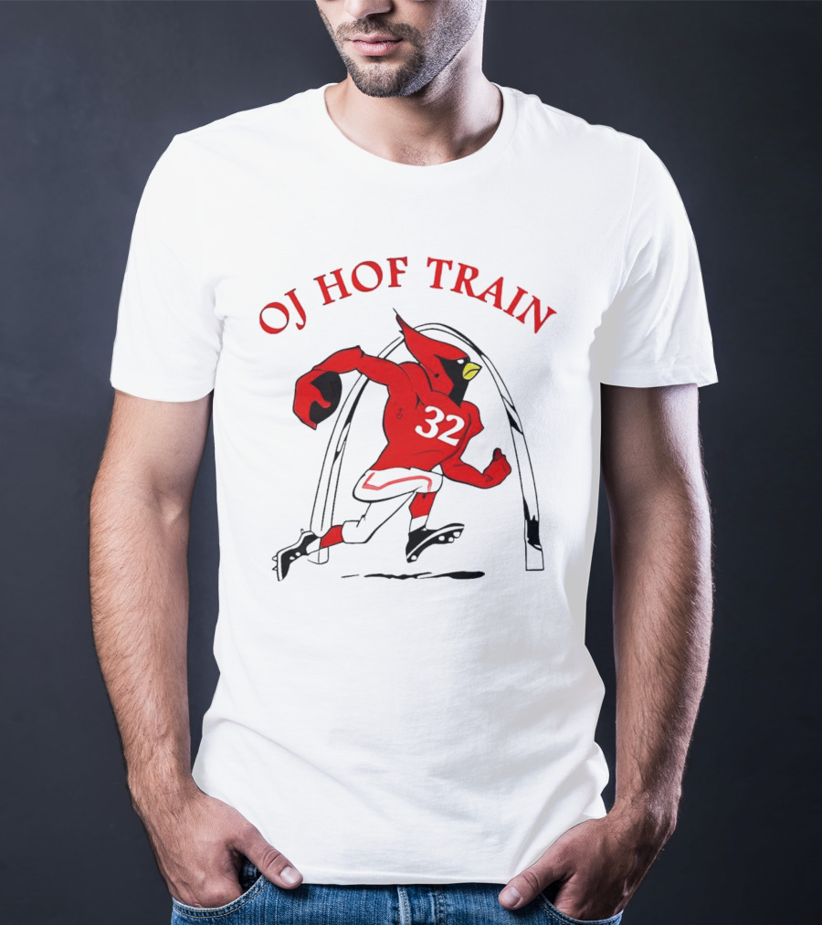 OJ HOF Train Arizona Cardinals 32 Football Rugged Bird T-Shirt