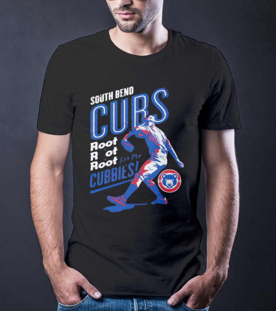 South Bend Cubs Root Root Root For The Cubbies Baseball Pitcher T-Shirt