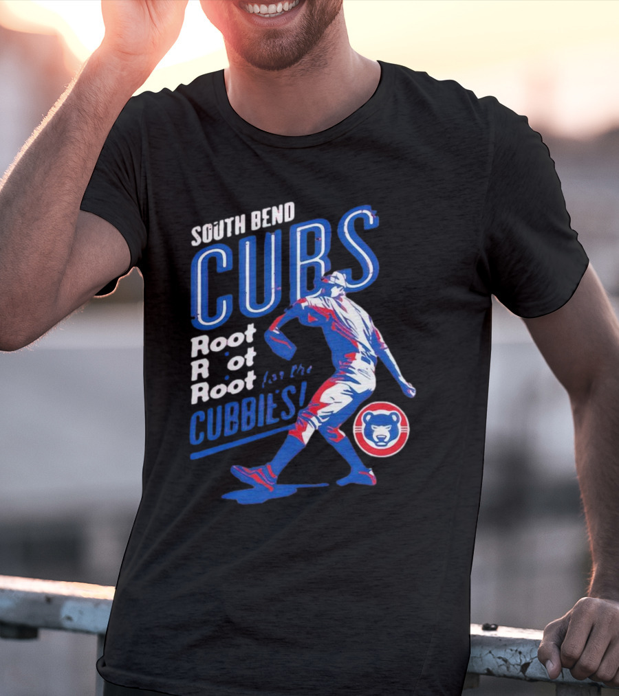 South Bend Cubs Root Root Root For The Cubbies Baseball Pitcher T-Shirt
