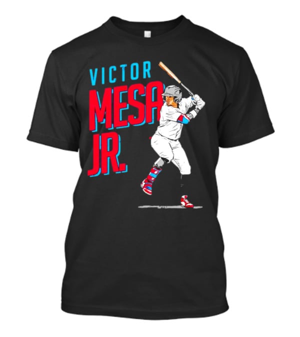 Victor Mesa Jr. Baseball Player With Bat And Colorful Socks T-Shirt
