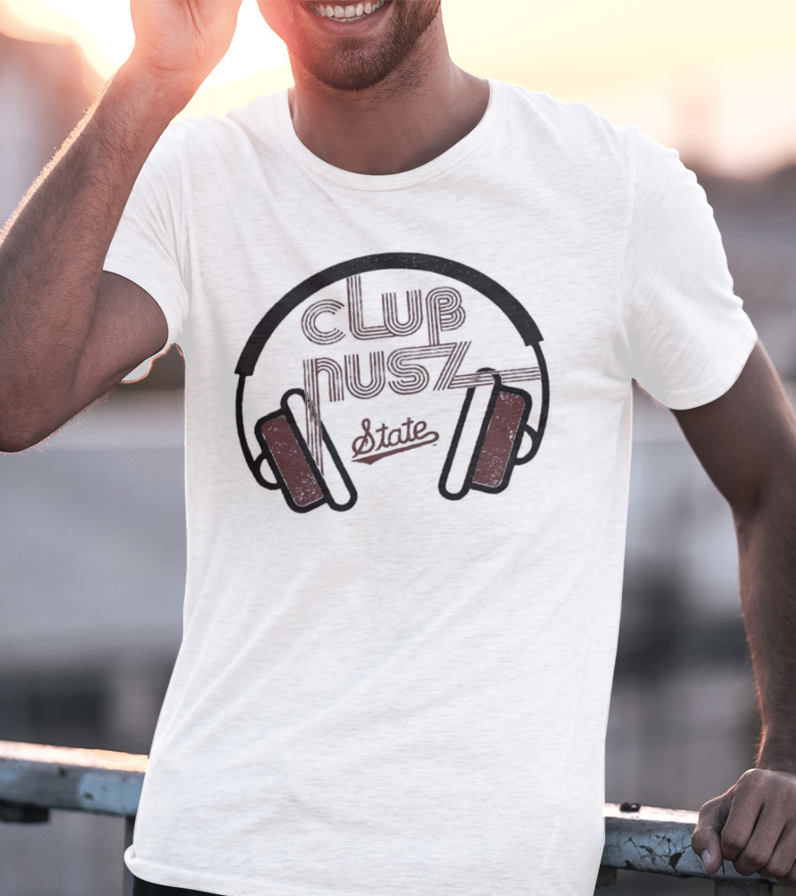 Mississippi State Club Nusz Headphones State T-Shirt