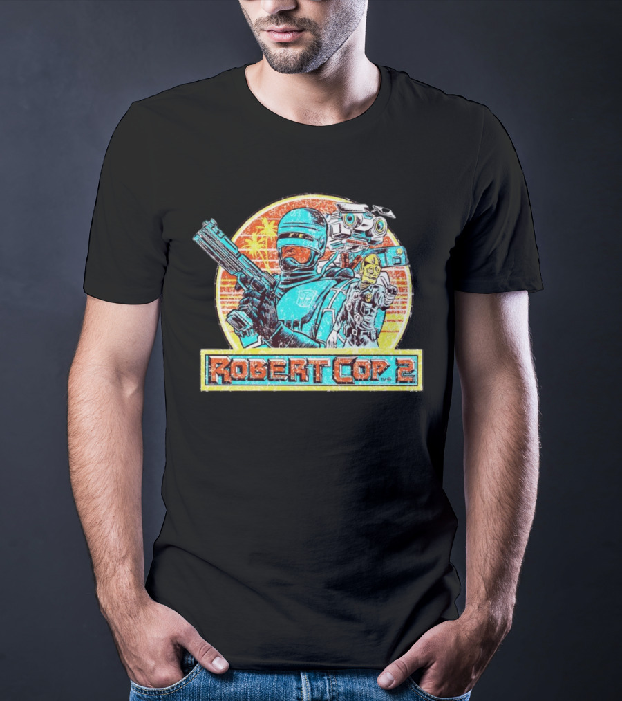 Robert Cop 2 Sci-Fi Retro Robot Mashup T-Shirt