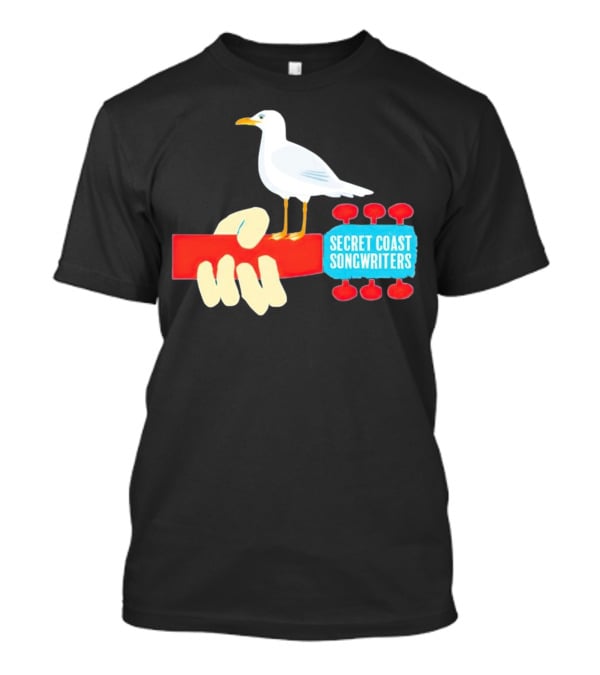Secret Coast Songwriters Seagull On Red Guitar Neck T-Shirt