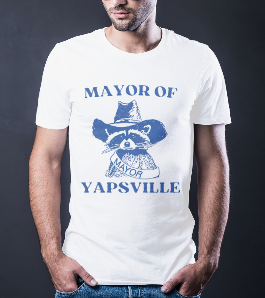 MAYOR OF YAPSVILLE RACCOON WITH HAT AND SASH T-Shirt