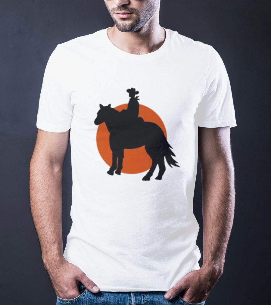 Alex Cowboy Bargain Silhouette Against Sunset T-Shirt
