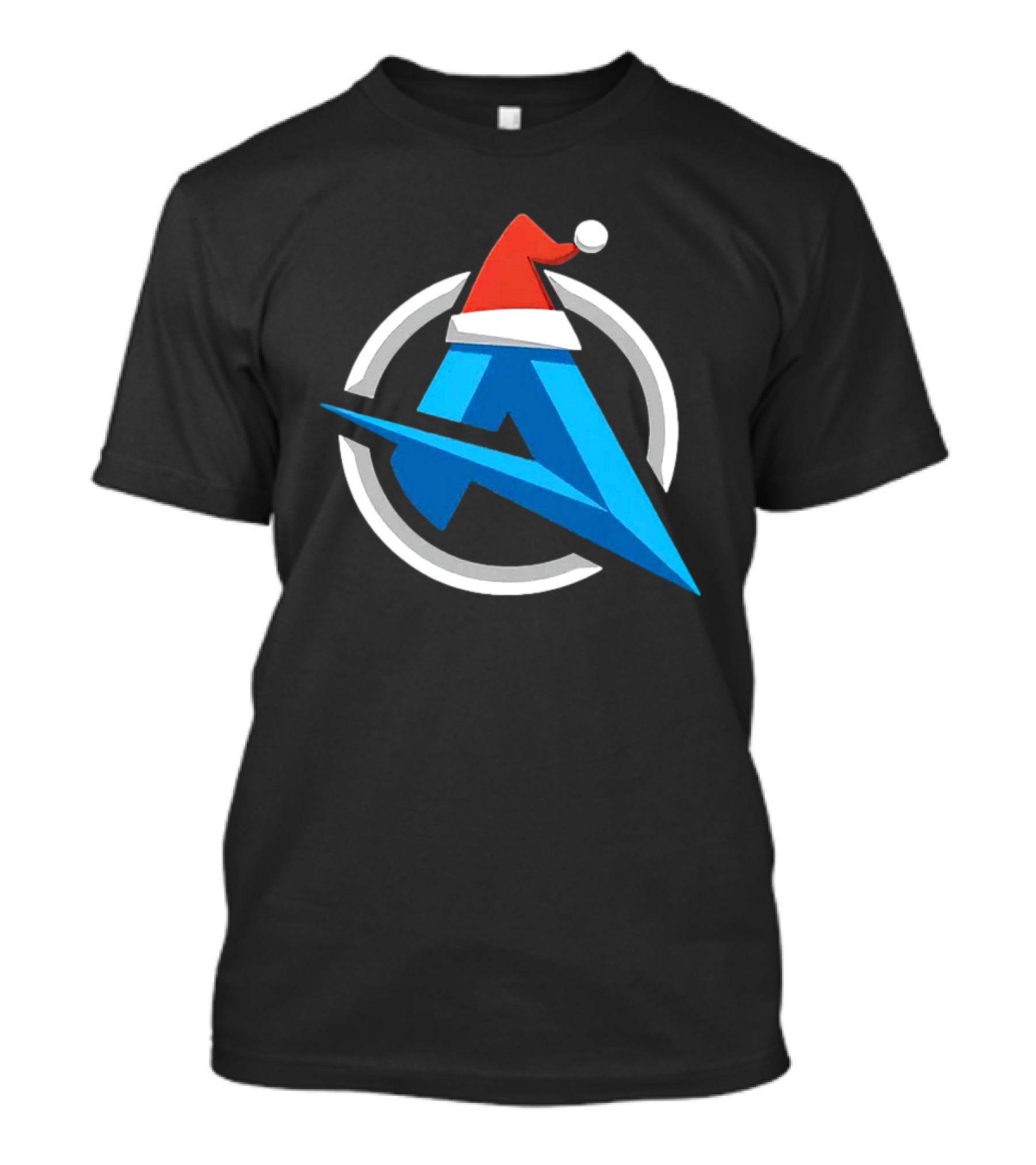 Alia Christmas Holiday Logo Santa Hat Blue A Icon Holiday T-Shirt