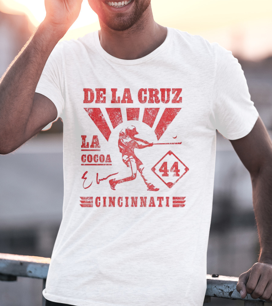 De La Cruz LA Cocoa Cincinnati Reds 44 Signature T-Shirt