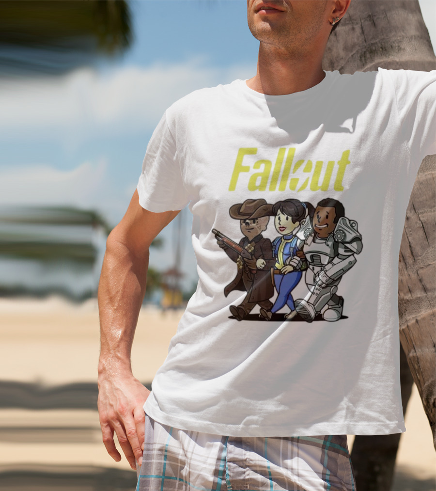 Fallout Cartoon Trio Vault Dweller Adventurers T-Shirt
